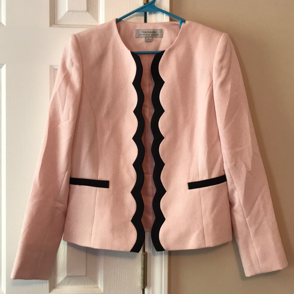 BRAND NEW WITHOUT TAGS. TAHARI pink/black blazer!